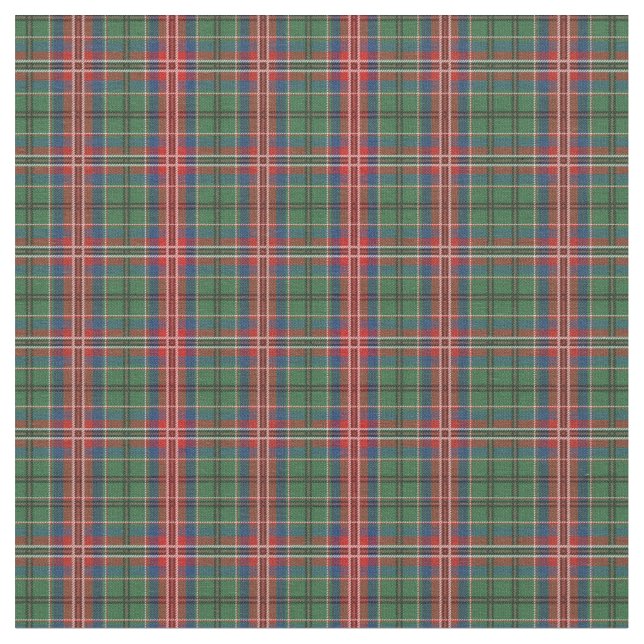 Tissu Clan Plaid MacCulloch Tartan Vert Rouge Bleu Check (Fermer)