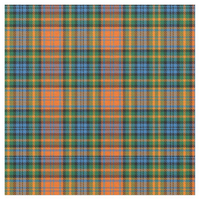 Tissu Clan Plaid Murray Tartan Orange Blue Green Check (Fermer)
