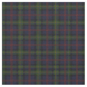 Tissu Clan Tartan Malcolm Plaid Motif Vert Bleu Rouge