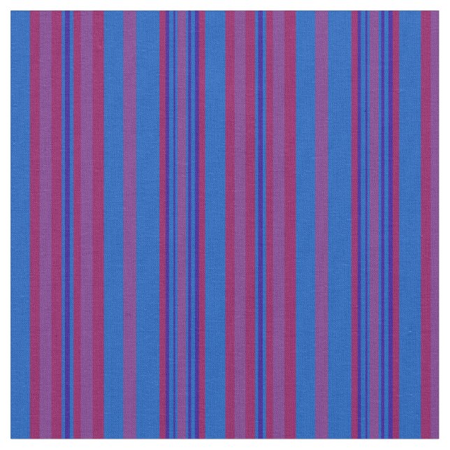 Tissu Claret chic, prune, rayé bleu-foncé et bleu-clair (Fermer)