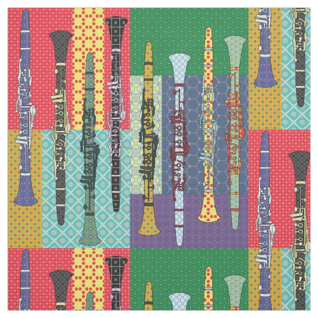 Tissu Clarinets à motifs (Échantillon)