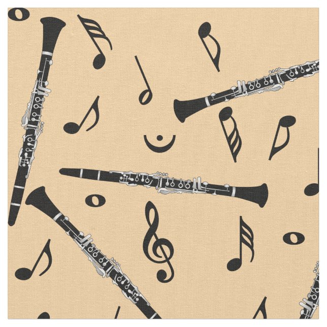 Tissu Clarinets Music Notes Motif (Fermer)
