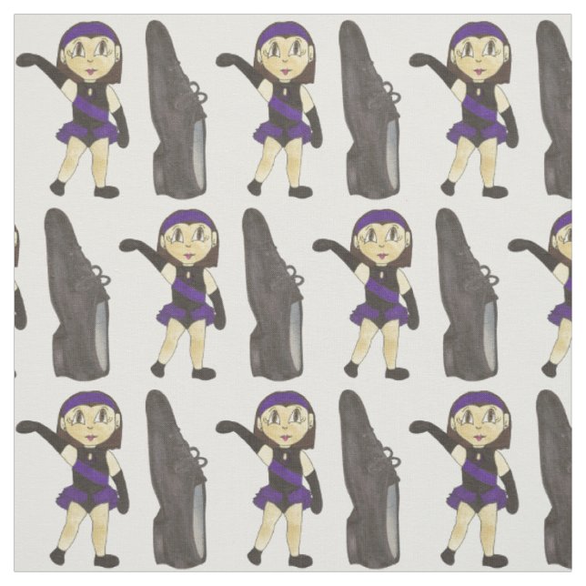 Tissu Classe de danse Jazz violet noir Considérant Costu (Échantillon)