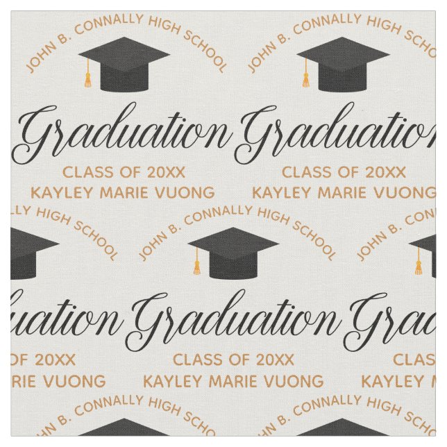 Tissu Classe de diplôme de 2025 Custom Gold Lycée (Fermer)