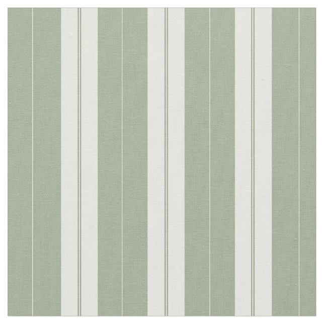 Tissu Classic Elegant Sage Green Français Ticking Stripe (Fermer)