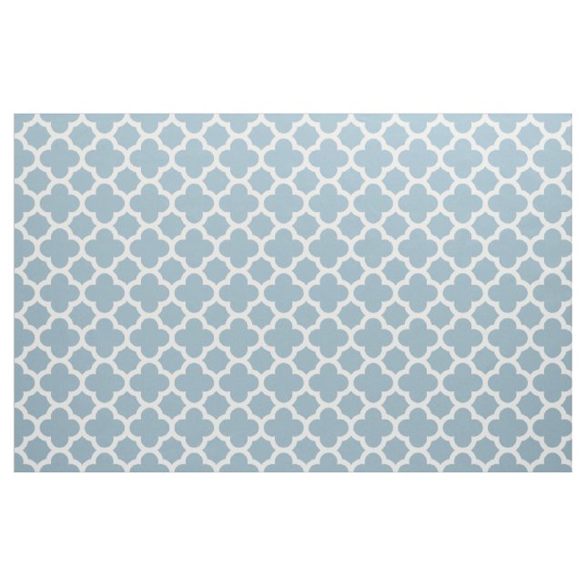 Tissu classique de motif de Quatrefoil de bleu (Yard)