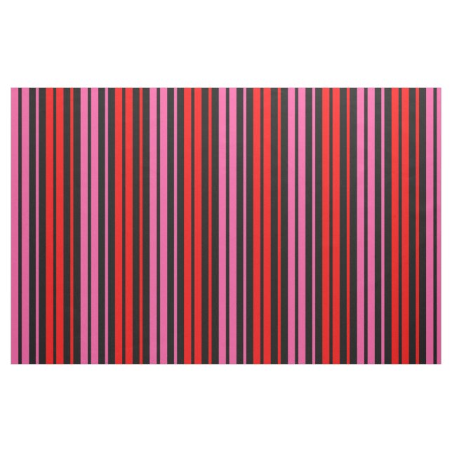 Tissu Classique design à rayures verticales rouges et ro (Fat Quarter)