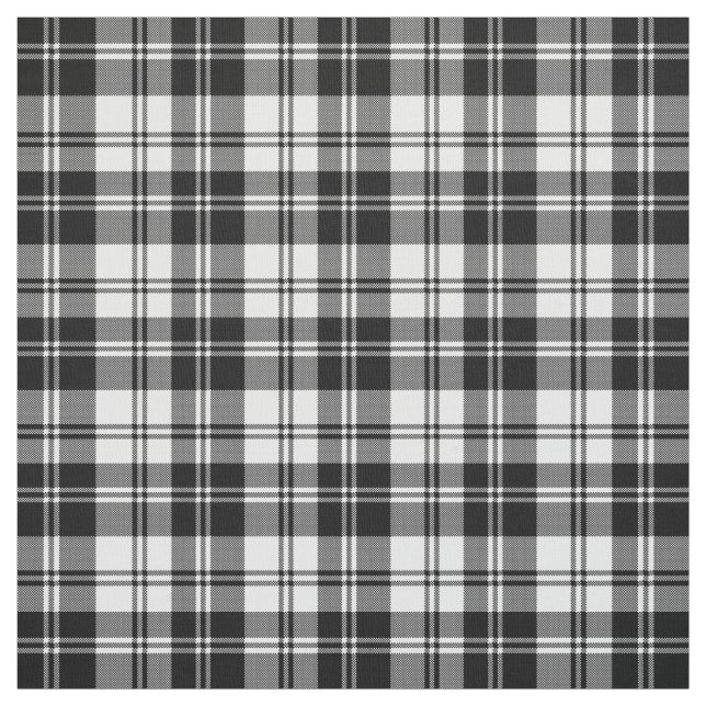 Tissu Classique moderne tartan Noël plaid noir blanc (Échantillon)