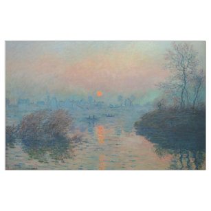 Tissu Claude Monet - Coucher de soleil sur la Seine à La
