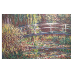 Tissu Claude Monet - Eau Lily étang, Harmonie rose