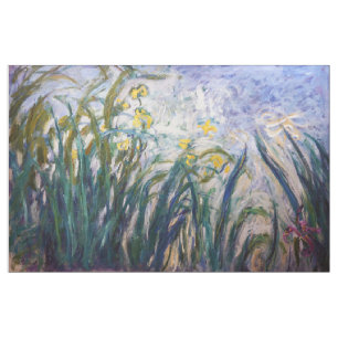 Tissu Claude Monet - Iris jaunes et violets