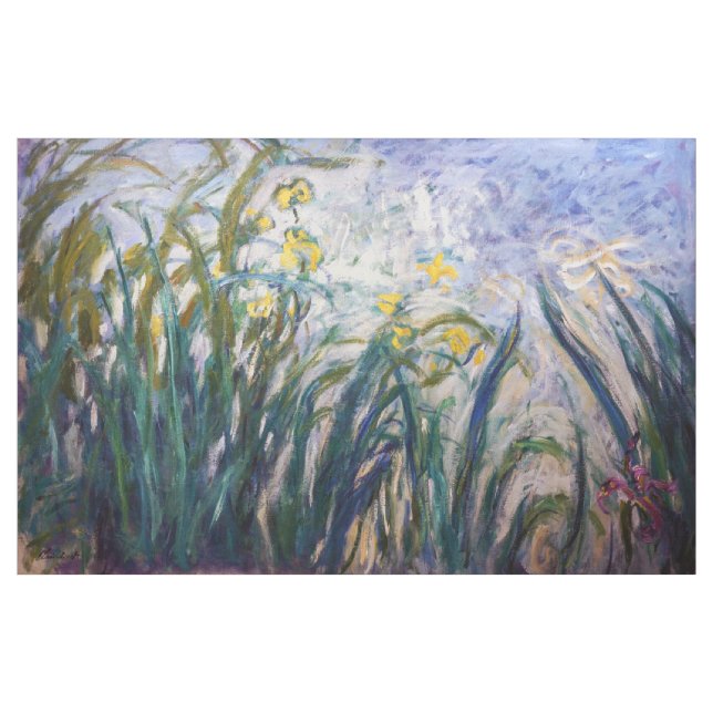 Tissu Claude Monet - Iris jaunes et violets (Yard)
