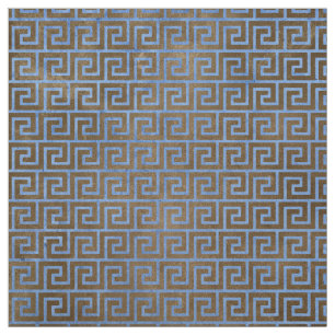 Tissu Clé bleue et grecque Brown