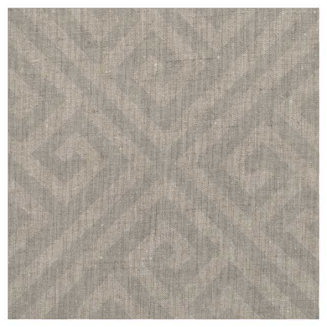 Tissu Clé grecque beige lin Grande échelle (Échantillon)