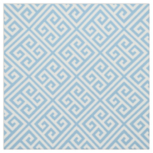 Tissu Clé grecque bleu ciel