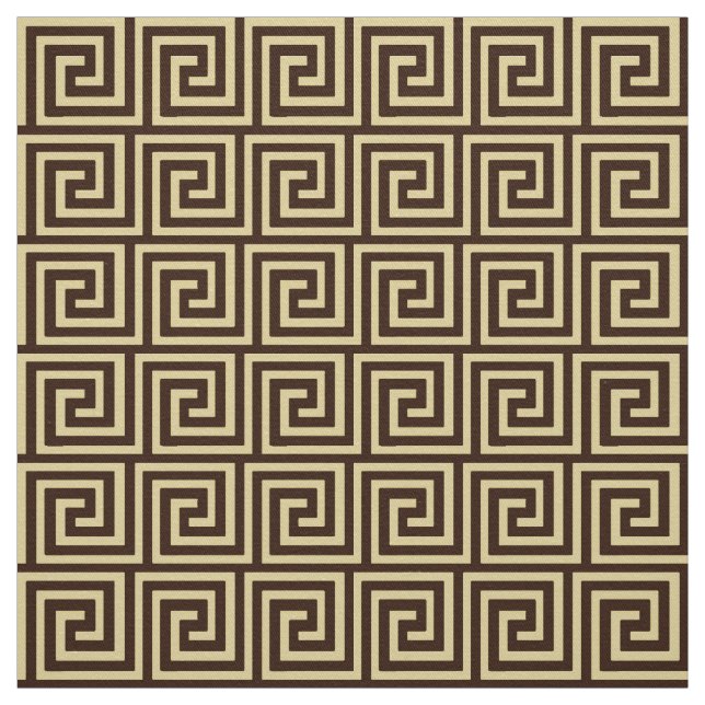 Tissu Clé grecque, brun chocolat et bronzage (Échantillon)