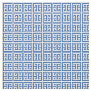 Tissu Clé Grecque Couleur Personnalisée Bleu Et Blanc