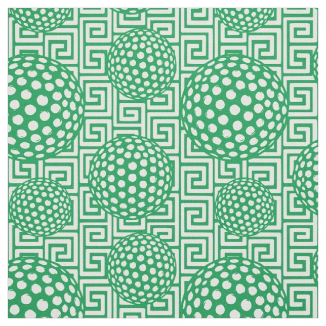 Tissu Clé grecque de golf preppy - Vert (Échantillon)