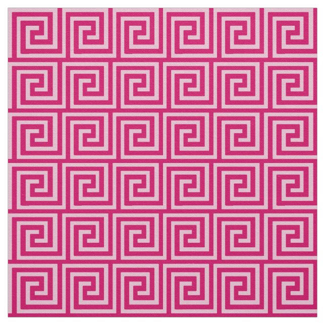 Tissu Clé grecque, fuchsia et rose-clair (Échantillon)