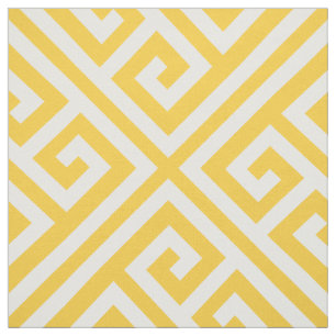 Tissu Clé grecque jaune Grande échelle
