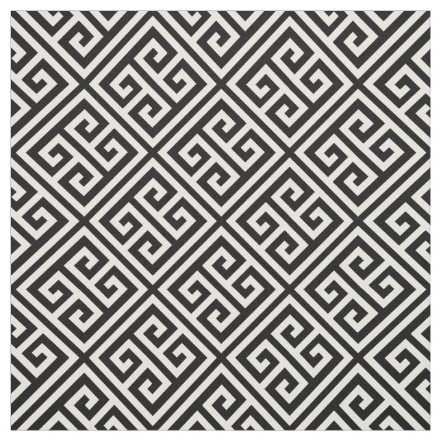 Tissu Clé grecque noire et blanche (Échantillon)