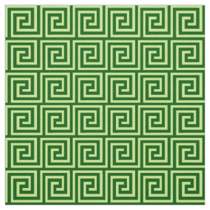 Tissu Clé grecque, vert émeraude et chaux