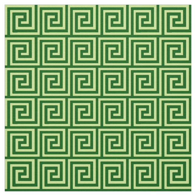 Tissu Clé grecque, vert émeraude et chaux (Échantillon)