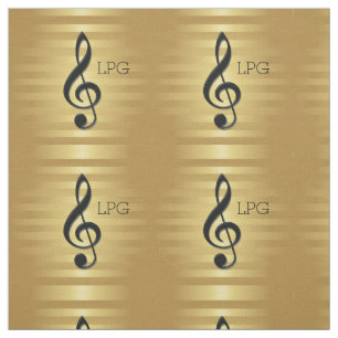 Tissu Clef triple noire de monogramme sur les rayures