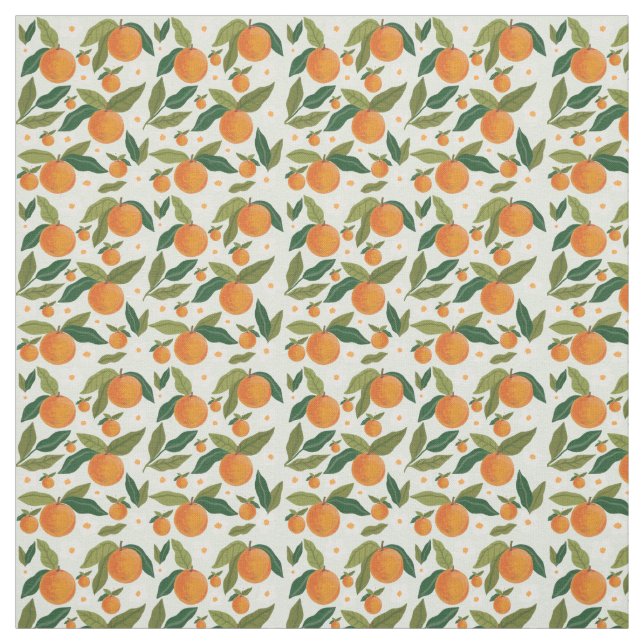 Tissu Clementine Grove Motif botanique avec vert (Échantillon)