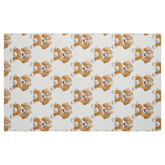 Tissu Clipart Brown de chien (Fat Quarter)