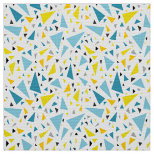 Tissu Cliquez sur le design favori Jaune et triangle ble