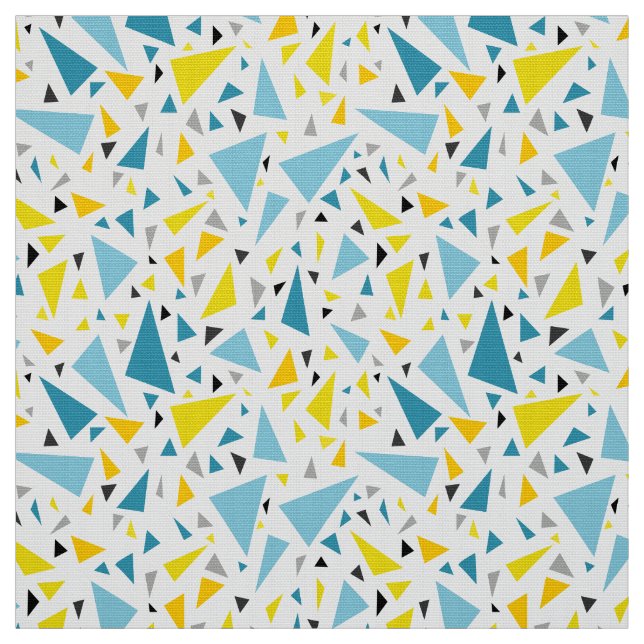 Tissu Cliquez sur le design favori Jaune et triangle ble (Échantillon)