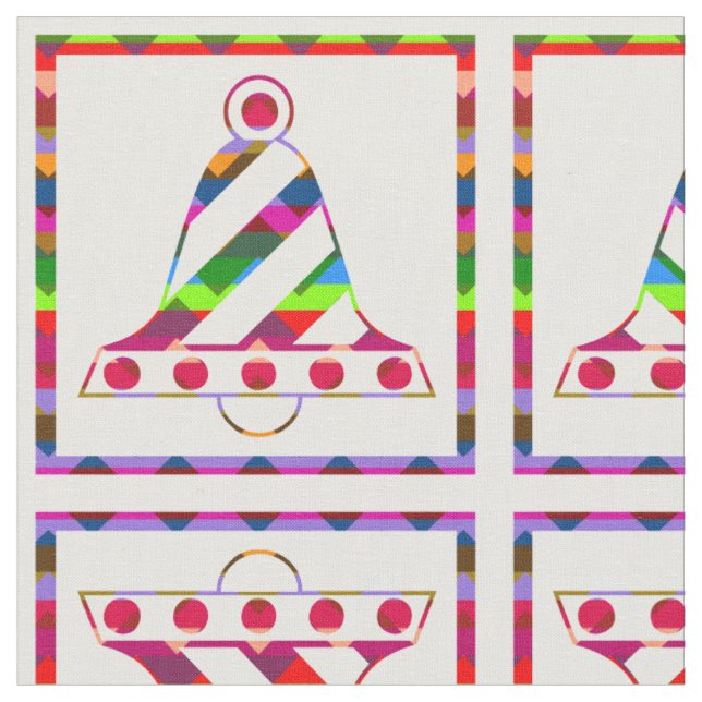 Tissu Cloches de Noël multicolores (Fermer)