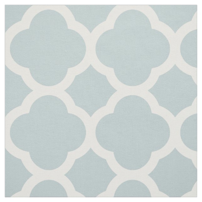 Tissu Cloud Blue Modern Quatrefoil Grande échelle (Échantillon)