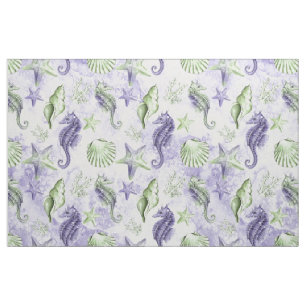 Tissu Coastal Chic Vert pourpre et citron vert