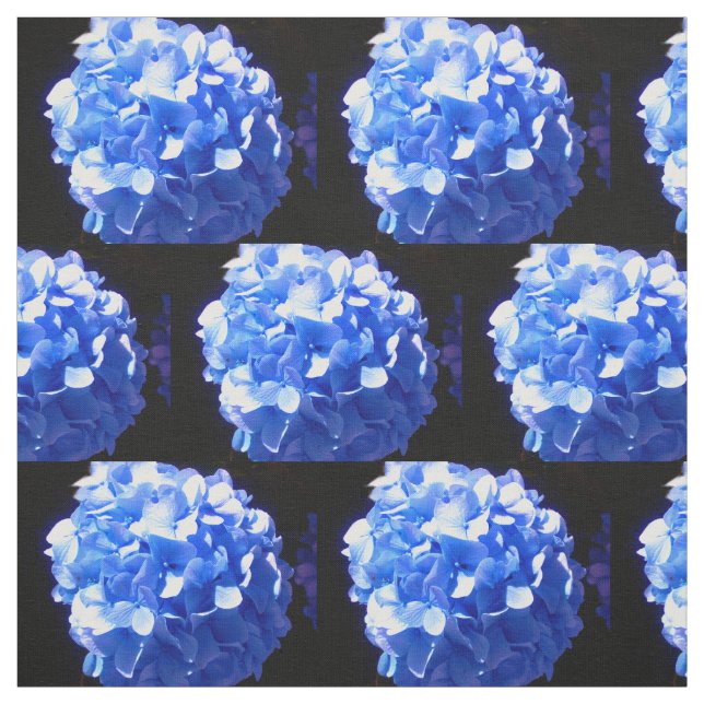 Tissu Cobalt bleu floral élégant bleu hydrangées (Échantillon)
