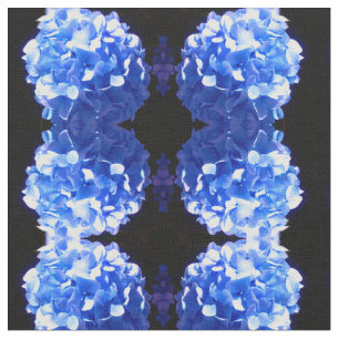 Tissu Cobalt bleu floral élégant bleu hydrangées