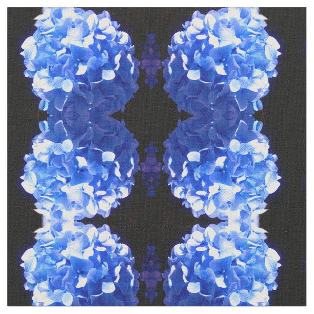 Tissu Cobalt bleu floral élégant bleu hydrangées (Fermer)