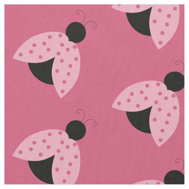 Tissu Coccinelles roses (Fermer)