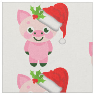 Tissu cochon de noël santa claus