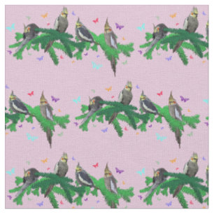 Tissu Cockatiel Party (Rose Poussiéreux)
