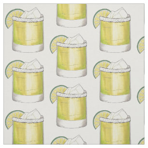 Tissu Cocktail d'été Margarita Lime Boisson Mixte Fiesta