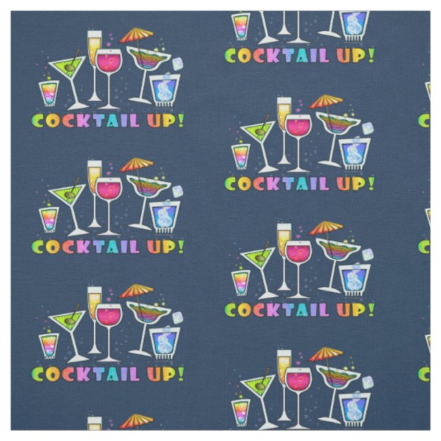 TISSU - COCKTAIL EN HAUT ! avec des verres. (Échantillon)