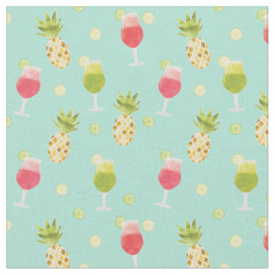 Tissu Cocktails & Fruits Tropicaux Motif