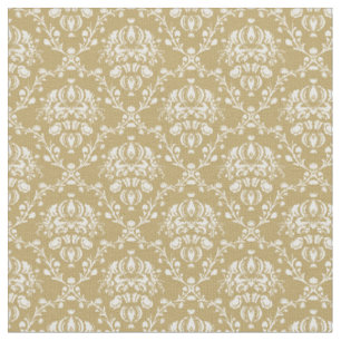 Tissu Cocoa and Cream Damask