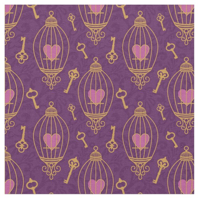 Tissu Coeur-clé-motif (Fermer)