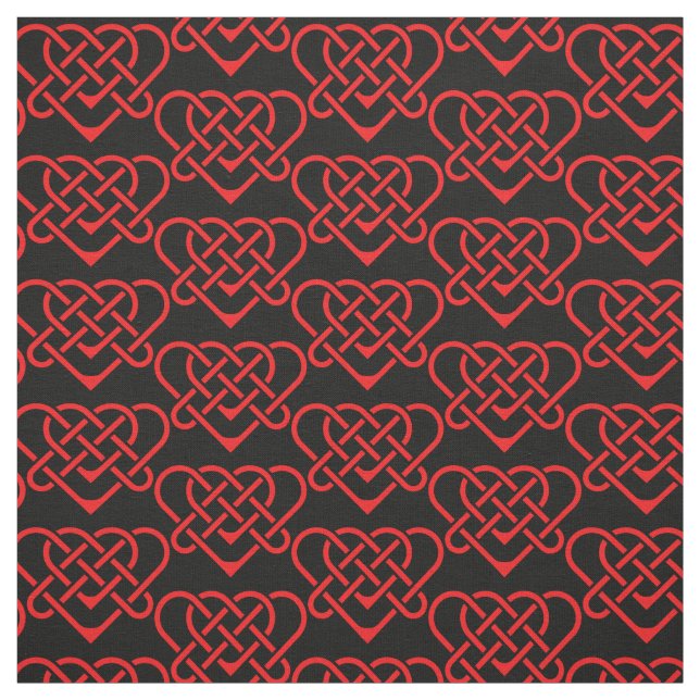 Tissu Coeur de conception tressé céleste/Gadhlig rouge (Échantillon)