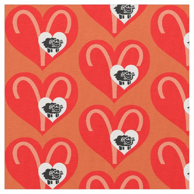 Tissu Coeur de zodiaque de Bélier (Fermer)