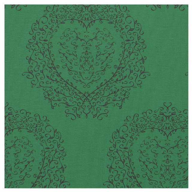 Tissu Coeur noir foncé gothique (Fermer)