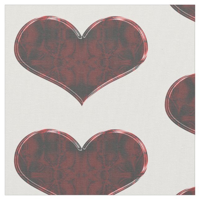 Tissu coeur rouge et noir (Fermer)